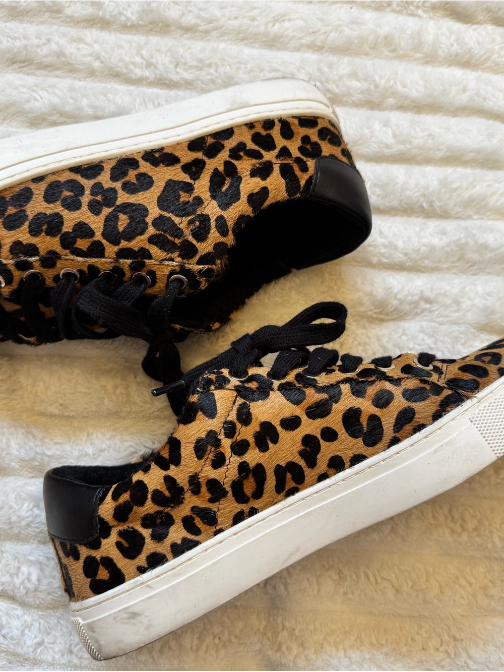 Chico's Leopard-Print Low-Top Sneakers in Tan & Black